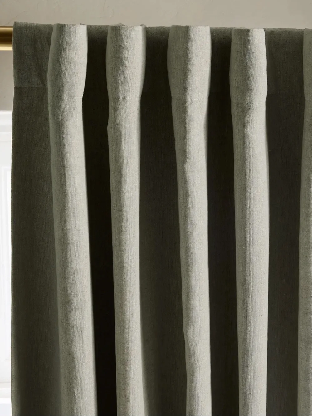 Quince European Linen Room Darkening Curtain Panel in Sage 48x96
